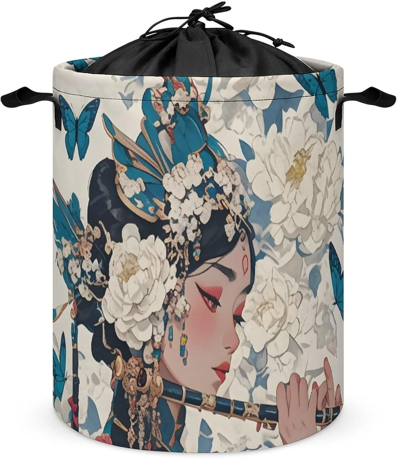Laundry Hampers, Large Drawstring Laundry Bag, Removable Laundry Bags, Collapsible Storage Bin with Handles for Home Organization, Kids Room, Nursery Art