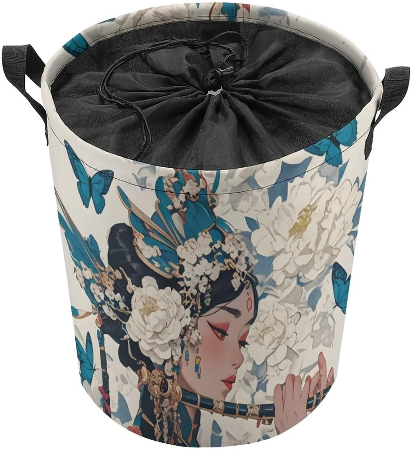 Laundry Hampers, Large Drawstring Laundry Bag, Removable Laundry Bags, Collapsible Storage Bin with Handles for Home Organization, Kids Room, Nursery Art