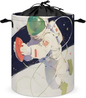 Laundry Hampers, Large Drawstring Laundry Bag, Removable Laundry Bags, Collapsible Storage Bin with Handles for Home Organization, Kids Room, Nursery Astronaut