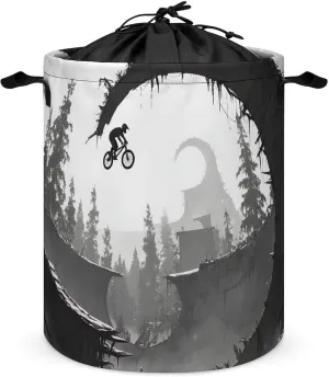 Laundry Hampers, Large Drawstring Laundry Bag, Removable Laundry Bags, Collapsible Storage Bin with Handles for Home Organization, Kids Room, Nursery Black
