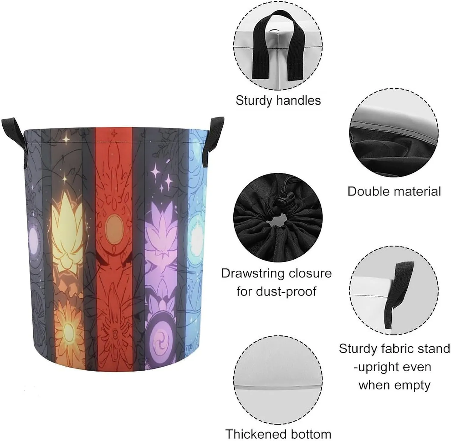 Laundry Hampers, Large Drawstring Laundry Bag, Removable Laundry Bags, Collapsible Storage Bin with Handles for Home Organization, Kids Room, Nursery Building