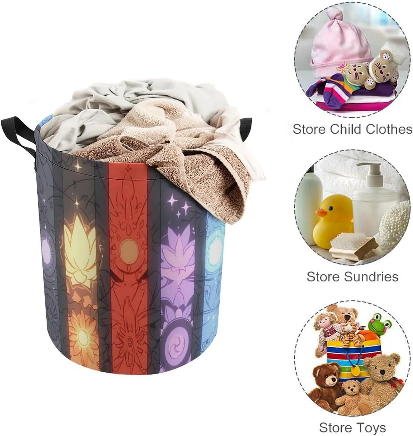 Laundry Hampers, Large Drawstring Laundry Bag, Removable Laundry Bags, Collapsible Storage Bin with Handles for Home Organization, Kids Room, Nursery Building