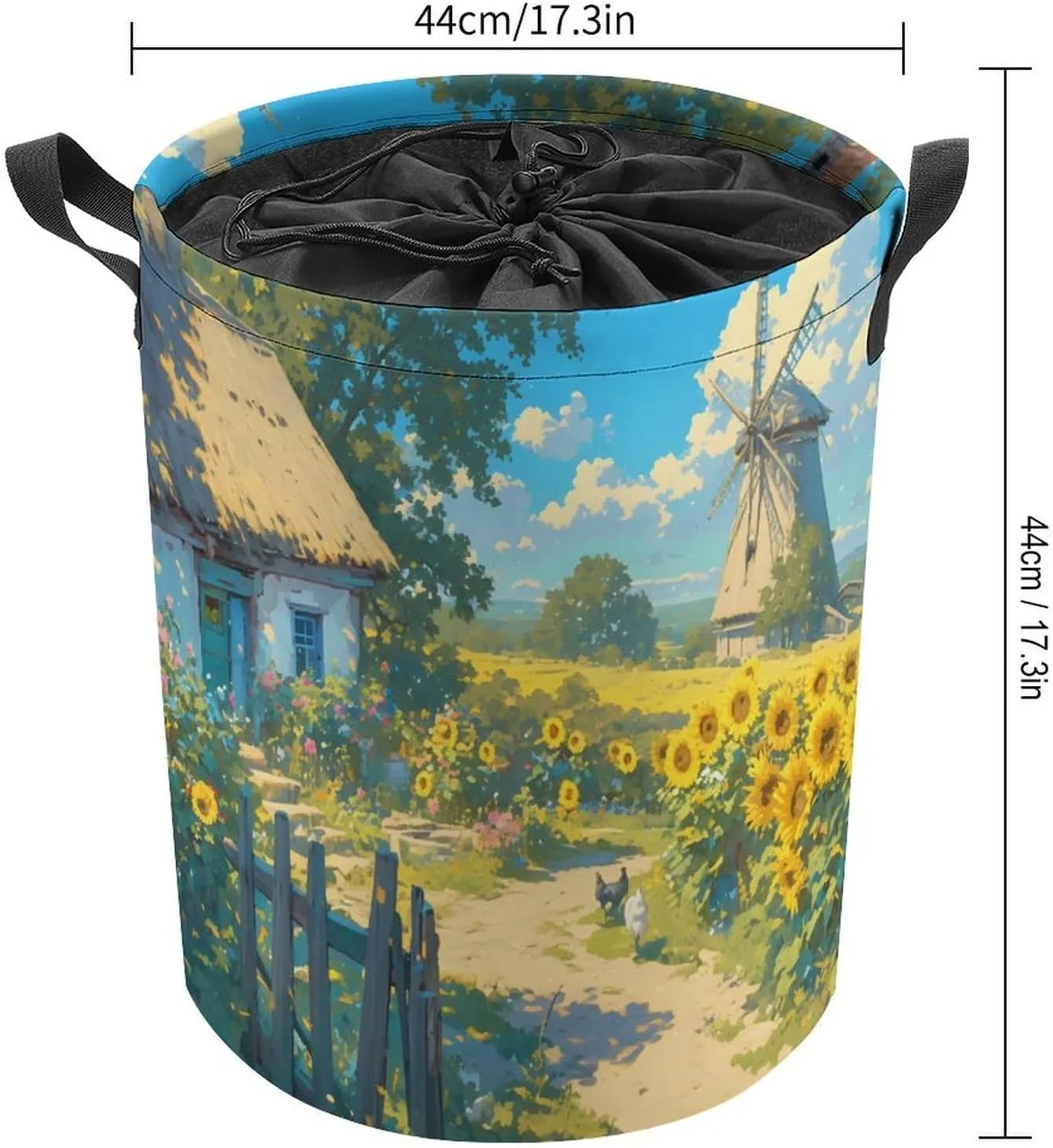 Laundry Hampers, Large Drawstring Laundry Bag, Removable Laundry Bags, Collapsible Storage Bin with Handles for Home Organization, Kids Room, Nursery Cloud