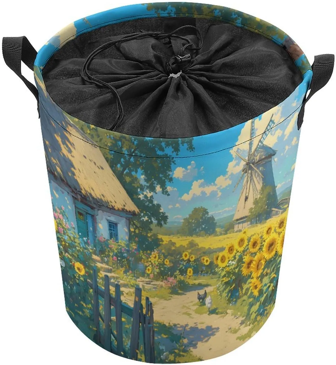 Laundry Hampers, Large Drawstring Laundry Bag, Removable Laundry Bags, Collapsible Storage Bin with Handles for Home Organization, Kids Room, Nursery Cloud