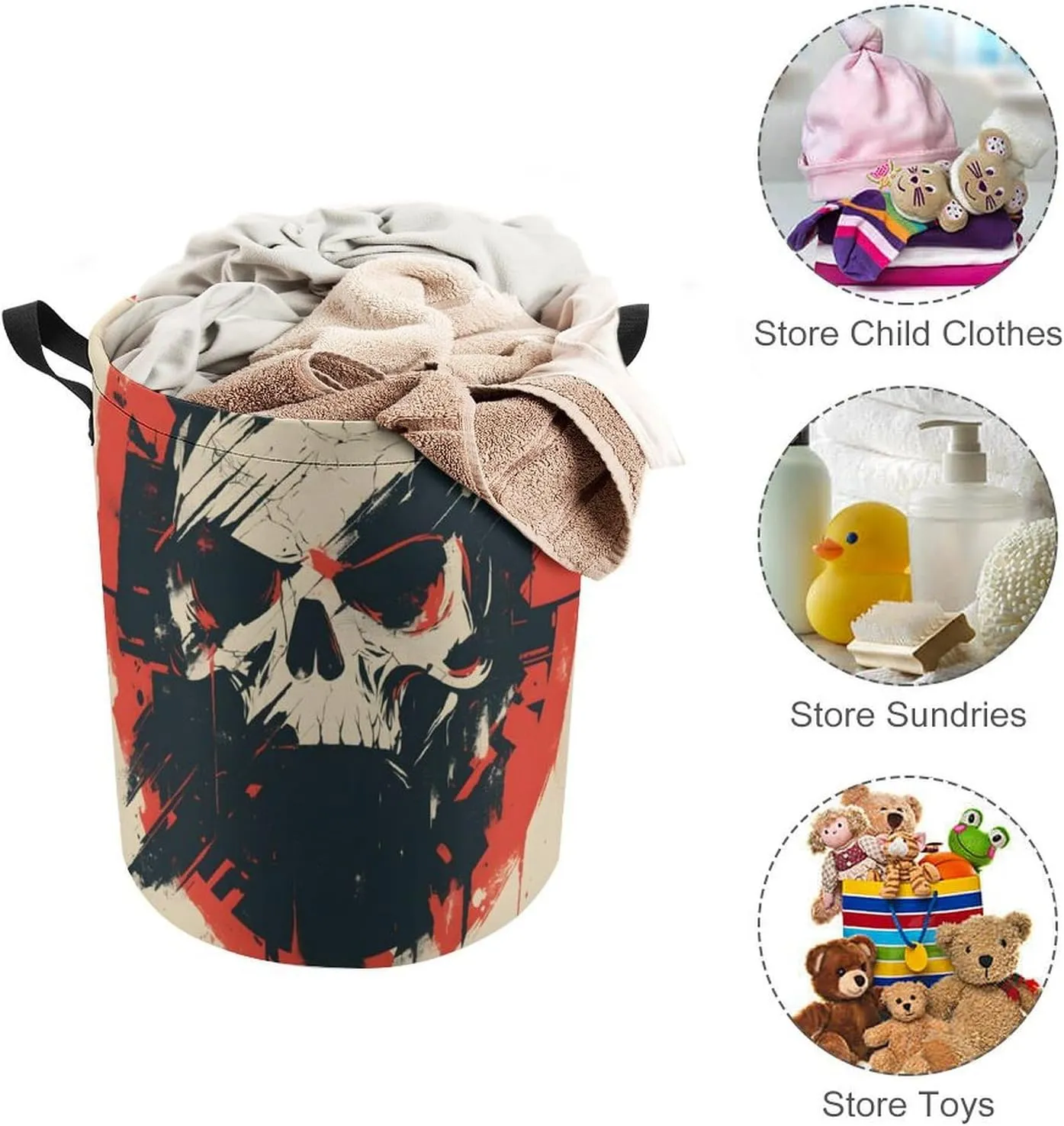 Laundry Hampers, Large Drawstring Laundry Bag, Removable Laundry Bags, Collapsible Storage Bin with Handles for Home Organization, Kids Room, Nursery Fictional Character