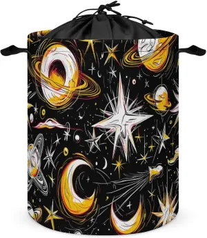 Laundry Hampers, Large Drawstring Laundry Bag, Removable Laundry Bags, Collapsible Storage Bin with Handles for Home Organization, Kids Room, Nursery Science