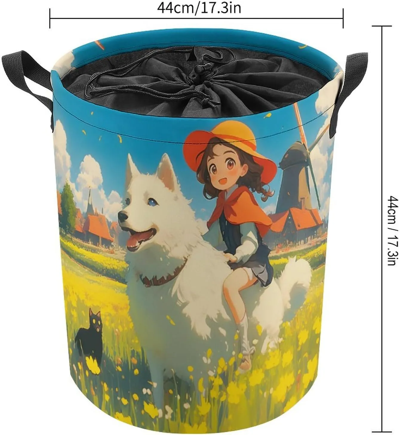 Laundry Hampers, Large Drawstring Laundry Bag, Removable Laundry Bags, Collapsible Storage Bin with Handles for Home Organization, Kids Room, Nursery Vertebrate
