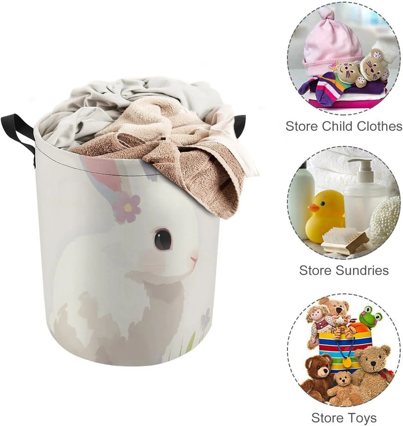 Laundry Hampers, Large Drawstring Laundry Bag, Removable Laundry Bags, Collapsible Storage Bin with Handles for Home Organization, Kids Room, Nursery Vertebrate