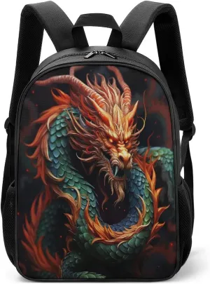Lightweight Backpacks Cute Travel Bag Durable Chinese Serpent Printing Small Travel Backpack For Women & Men