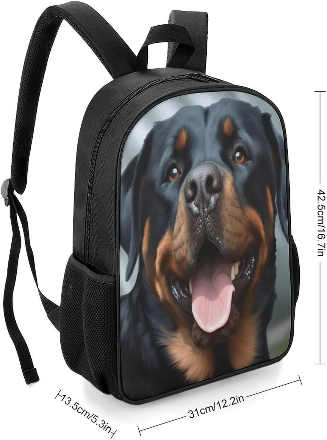 Lightweight Backpacks Cute Travel Bag Durable Rottweiler Dogs Tongue Face Printing Small Travel Backpack For Women & Men