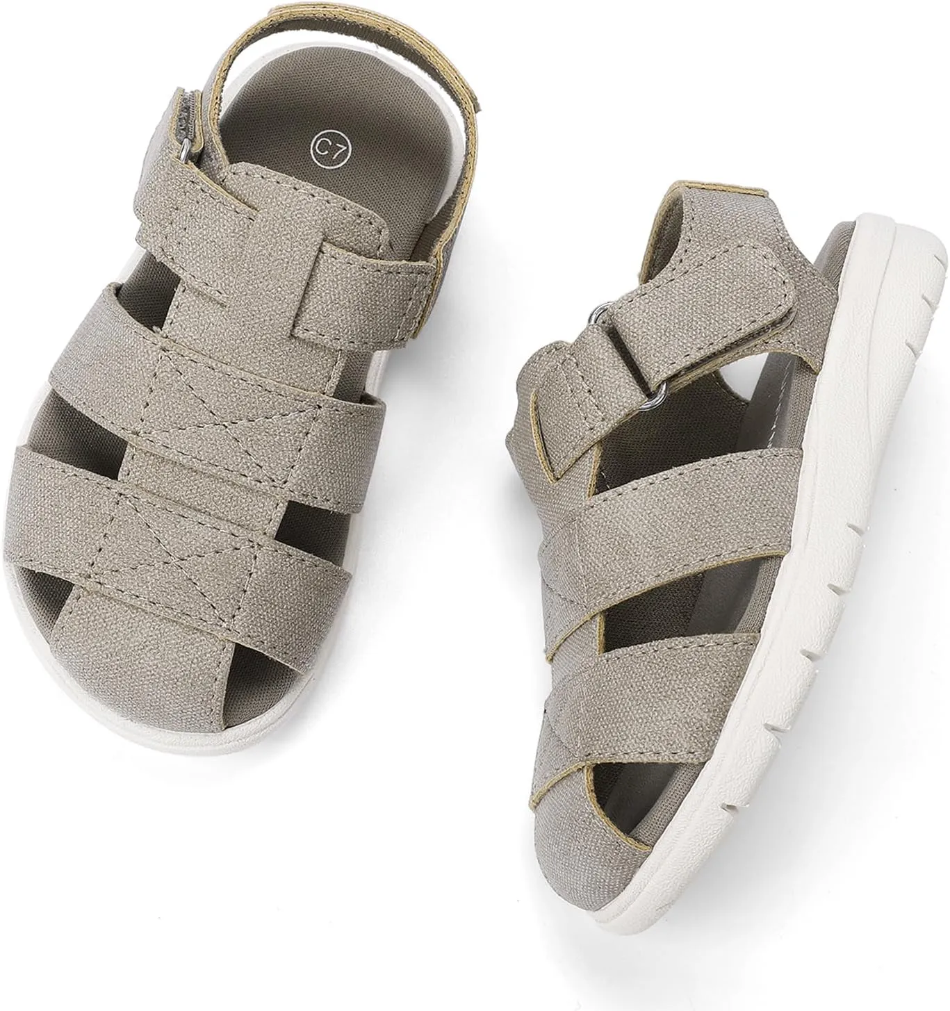 Luffymomo Boys Girls Sandals Closed Toe Lightweight Shoes Adjustable Beach Summer Sandal for Toddler Kids