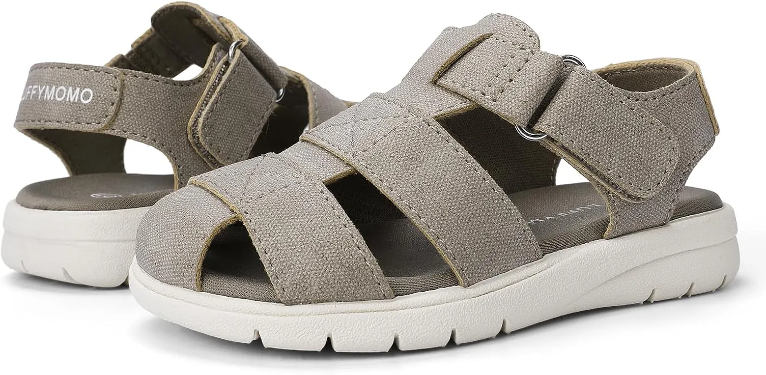 Luffymomo Boys Girls Sandals Closed Toe Lightweight Shoes Adjustable Beach Summer Sandal for Toddler Kids