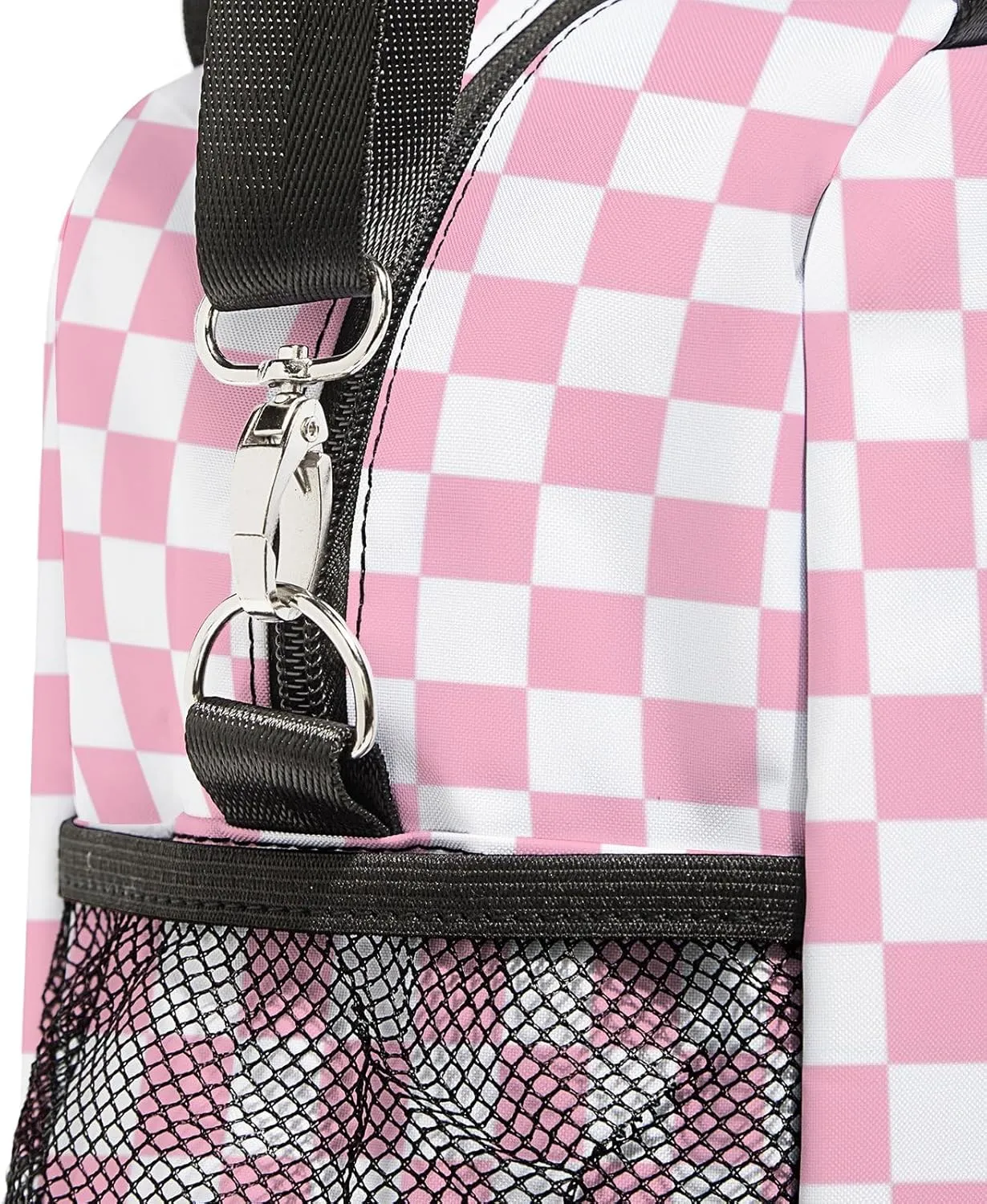 Lunch Bag Insulated Lunch Box Reusable/Washable/Durable Lunchbox Lightweight Lunch Tote Bag (Pink Checkered, One Size)