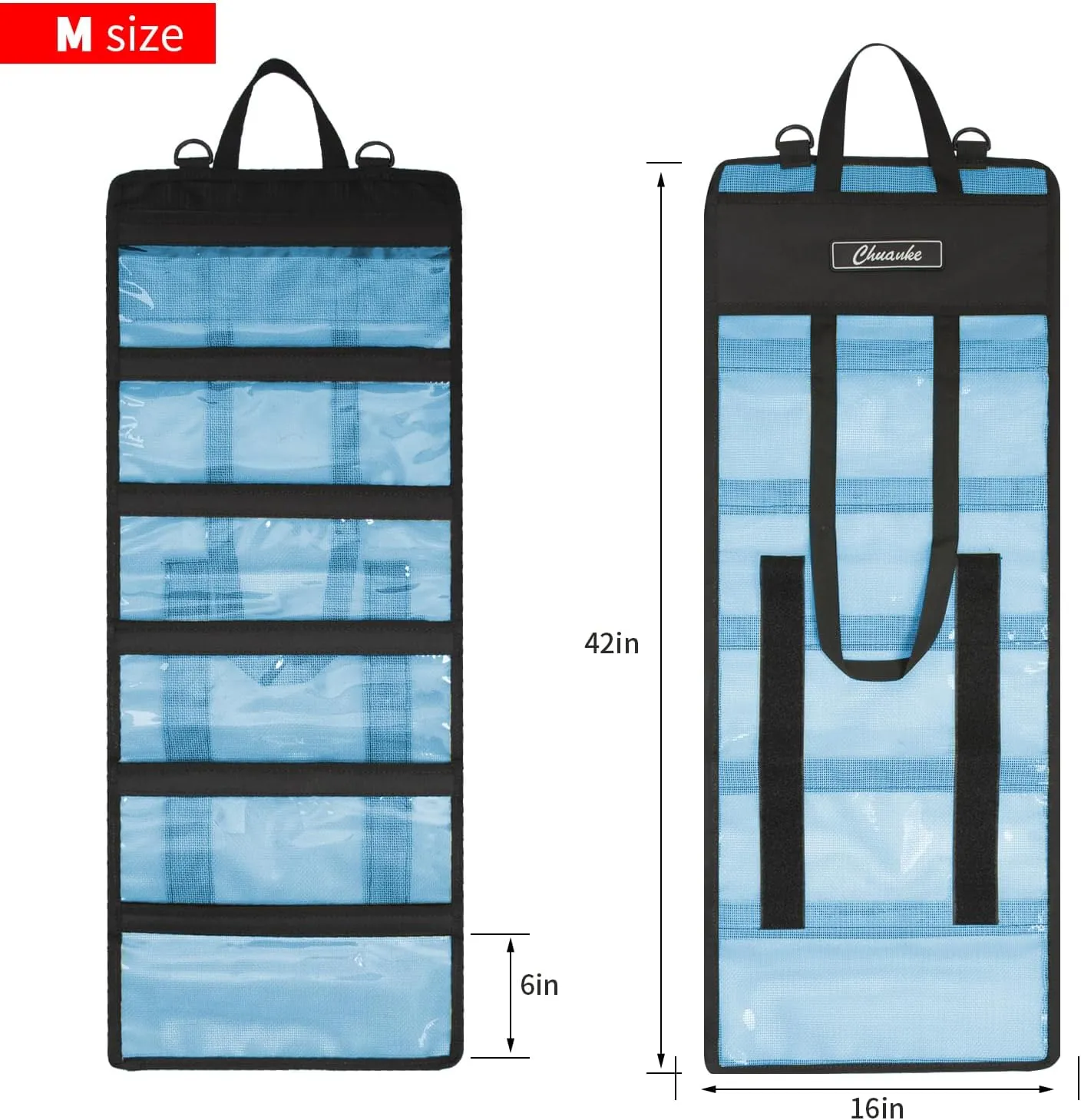 Lure Bag 6 Pocket PVC Protective Cover Durable Fishing Bag Trolling Lure Tackle Box