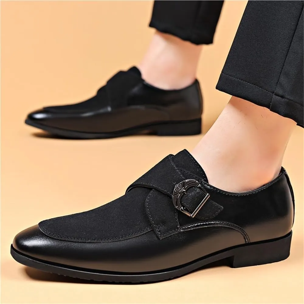 Luxury Men Oxford Dress Shoes for Wedding Formal Party Pointed Toe Buckle Business Casual Footwear