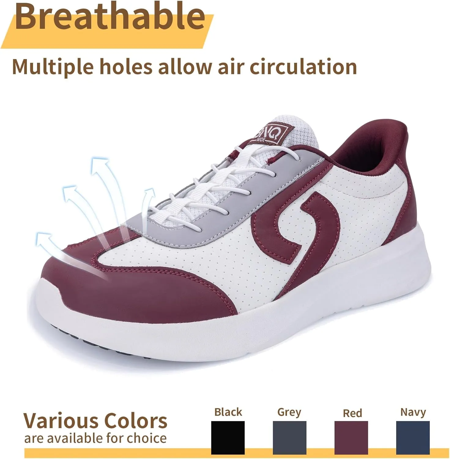MEHOTO Mens Wide Toe Box Shoes Walking Arch Support Sneakers Comfortable Tennis Slip On Casual Shoes for Swelling Bunion Plantar Fasciitis US 7-12