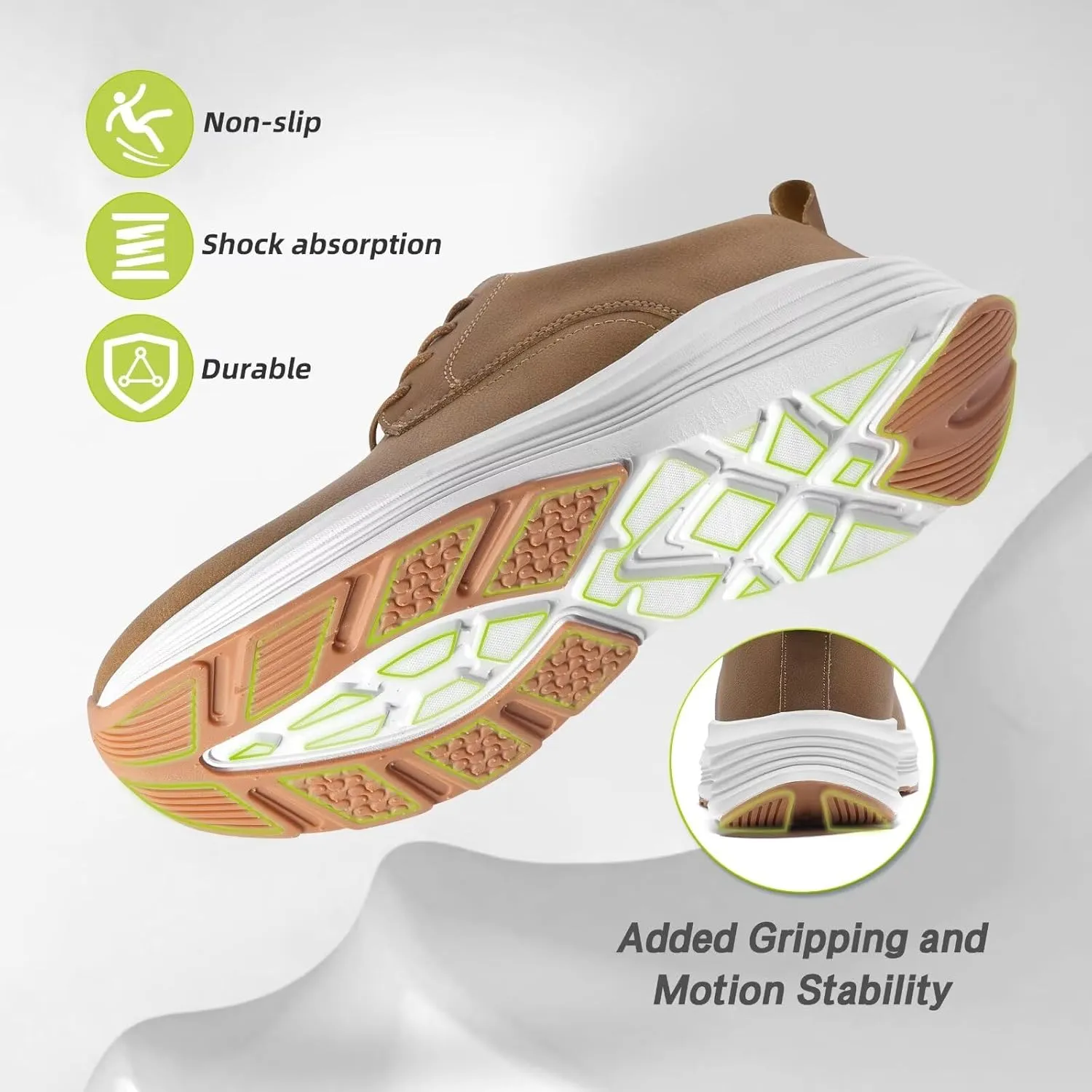 Men's Orthopedic Leather Dress Shoes: Casual Arch Support Plantar Fasciitis Orthotic Walking Business Oxford, Comfortable High Arch Golf Tennis Work Sneakers for Foot Heel Pain Relief