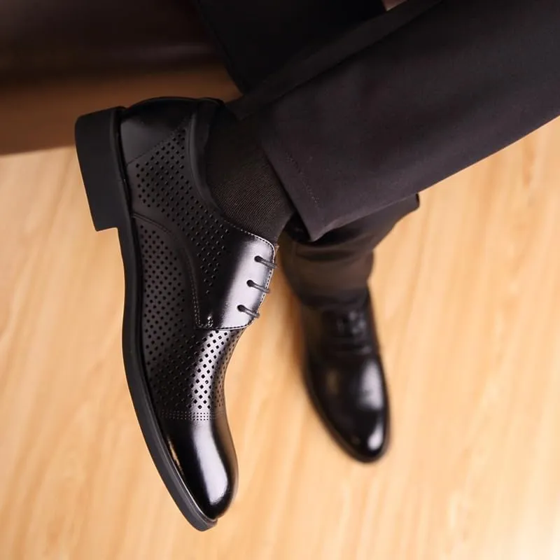 Men's Oxford Dress Shoes, Lace-Up Brogues Formal Shoes, Breathable Casual Business Shoes for Wedding, Party, Office & Evening