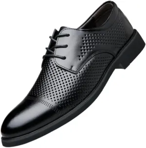 Men's Oxford Dress Shoes, Lace-Up Brogues Formal Shoes, Breathable Casual Business Shoes for Wedding, Party, Office & Evening