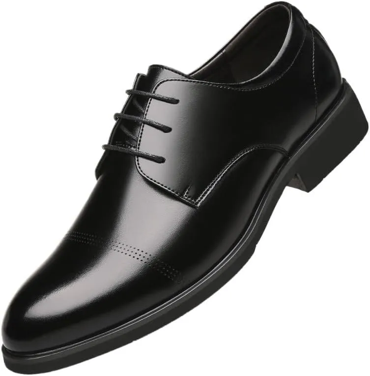 Men's Oxford Dress Shoes, Lace-Up Brogues Formal Shoes for Work, Wedding & Party, Comfortable Office & Evening Shoes for Men