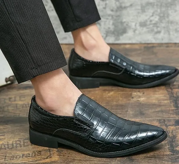Men's Oxfords Shoes Hand-Stitching Softsole Driving Loafers Shoes Non-Slip Block Heel Formal Shoes for Men(D,12)