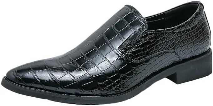 Men's Oxfords Shoes Hand-Stitching Softsole Driving Loafers Shoes Non-Slip Block Heel Formal Shoes for Men(D,12)