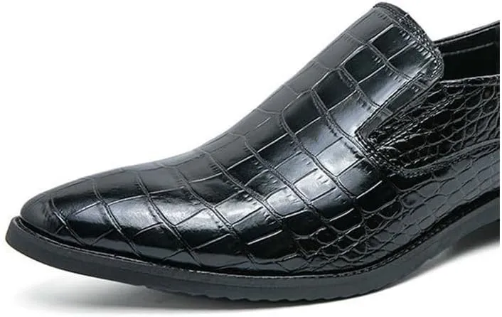 Men's Oxfords Shoes Hand-Stitching Softsole Driving Loafers Shoes Non-Slip Block Heel Formal Shoes for Men(D,12)