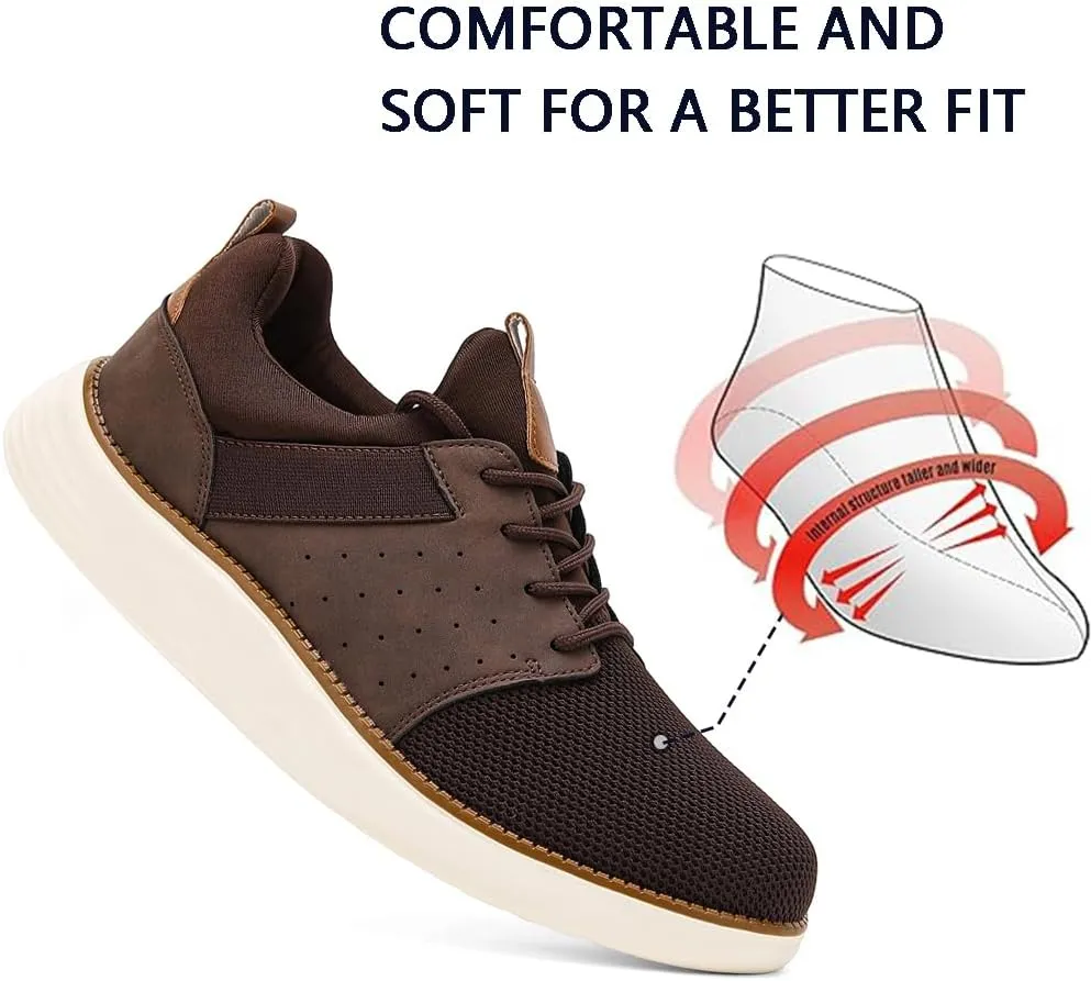 Mens Shoes Men's Fashion Dress Mesh Sneakers Men Walking Business Oxfords Lace-Up Shoes for Men Footwear