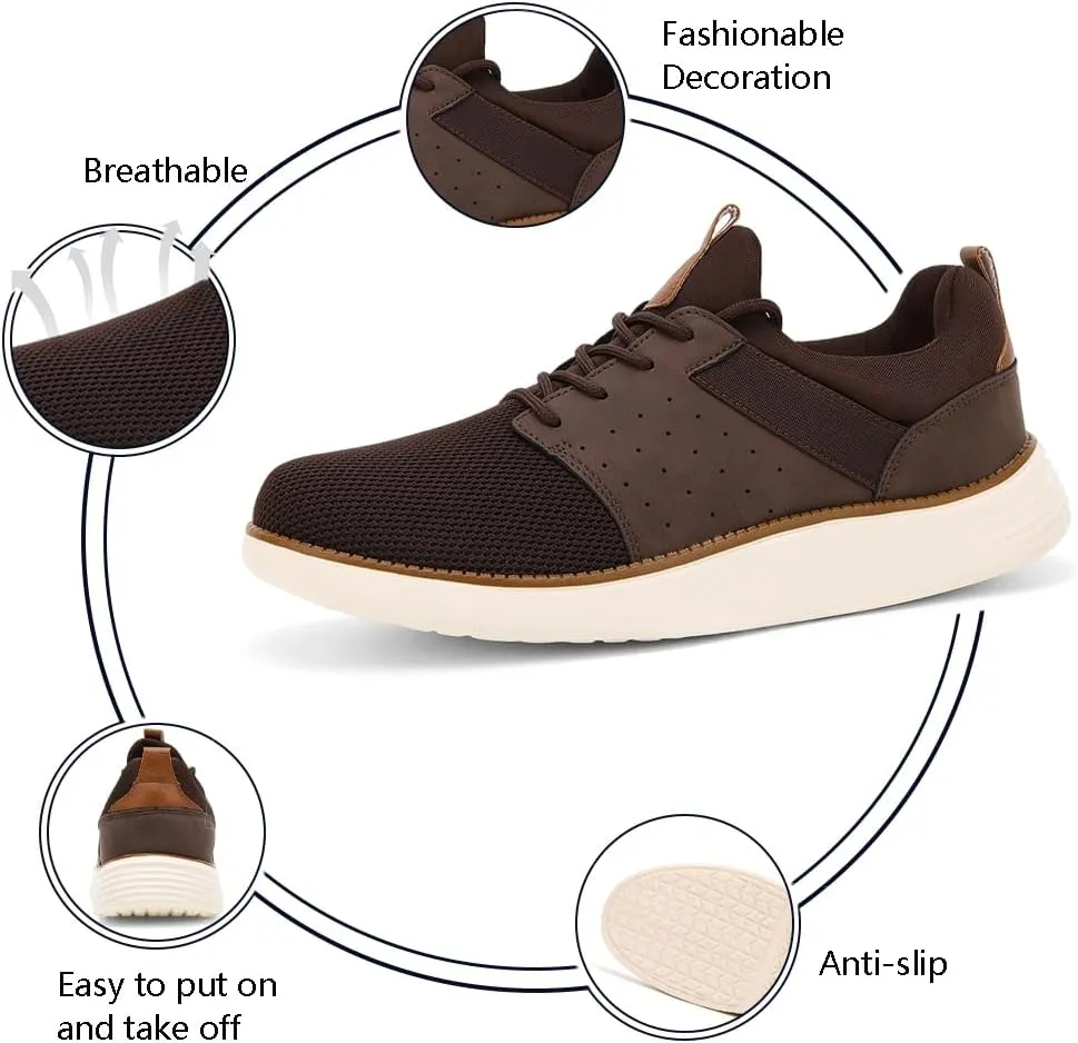 Mens Shoes Men's Fashion Dress Mesh Sneakers Men Walking Business Oxfords Lace-Up Shoes for Men Footwear