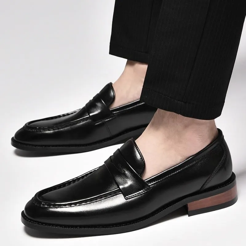 Men's Slip-On Oxford Shoes, Classic Formal Dress Shoes for Business & Wedding