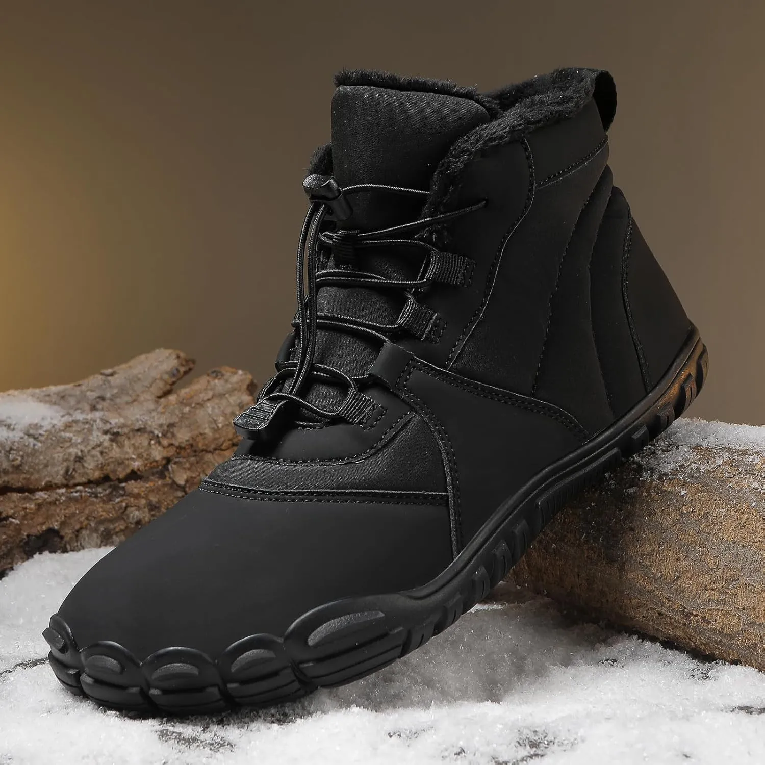 Mens Womens Hike Barefoot Minimalist Shoes Winter Footwear Zero Drop Sole Wide Toe Box Waterproof Hiking Boots Women Warm and comfortable