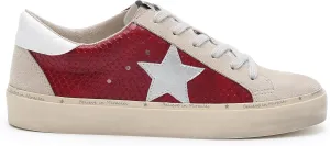 Mi.iM Gaby Rubber Sole Lace-up Snake Print Suede Star Sneakers