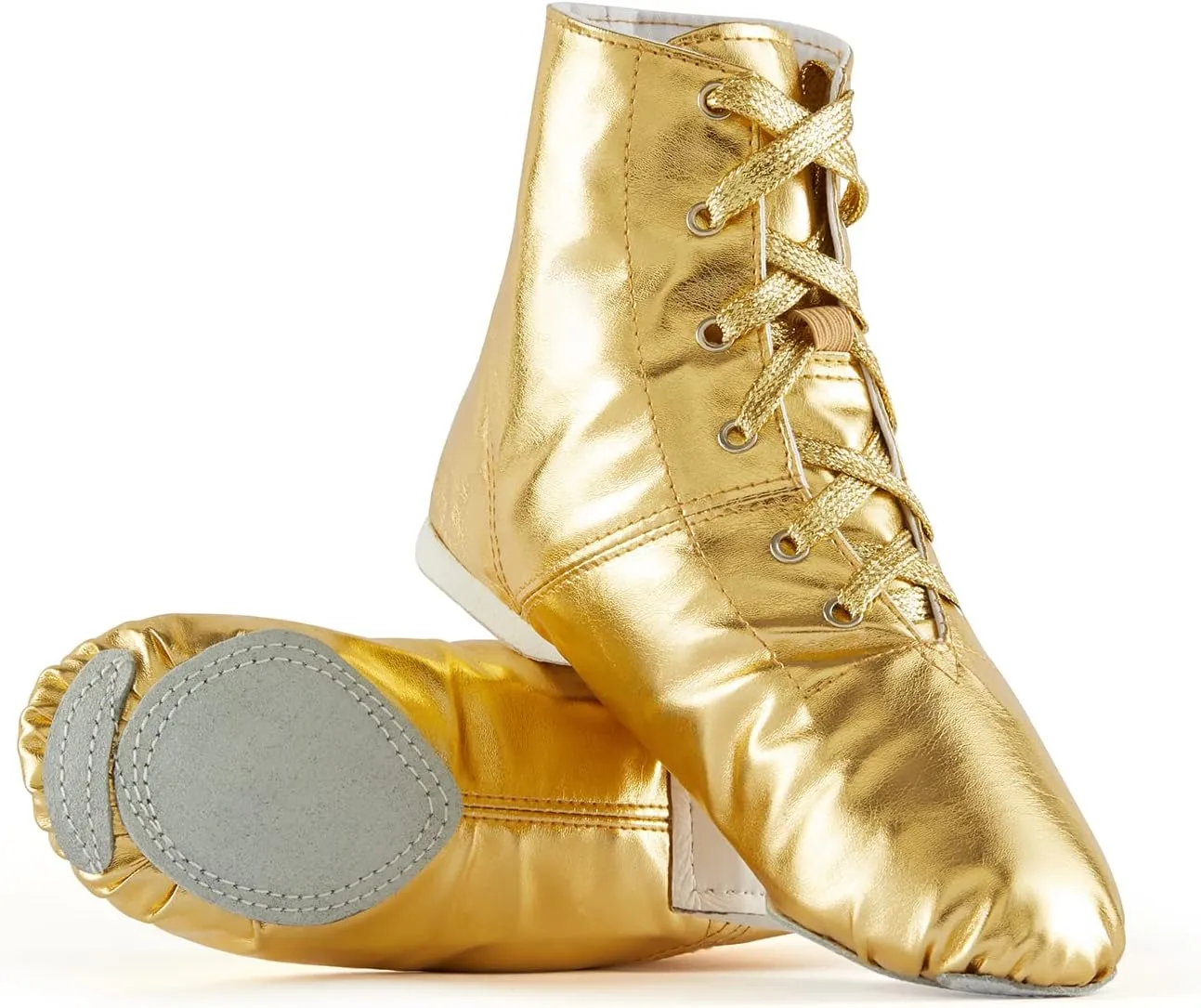 missfiona Jazz Shoes for Woman Canvas Dance Boots Split Sole Ballroom Dancing Flat