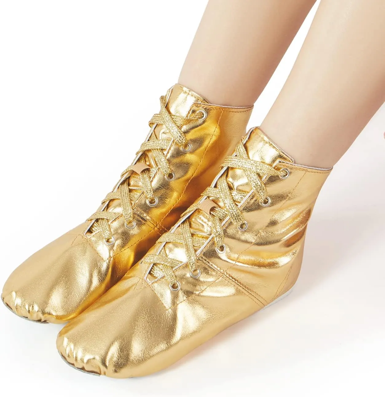 missfiona Jazz Shoes for Woman Canvas Dance Boots Split Sole Ballroom Dancing Flat