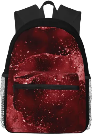 Moody Crimson Agate Dark Blood Red Jewel Tone Casual Backpack – Lightweight Travel Daypack, Multi-Pocket Laptop Hiking Bag, Durable Polyester Pack For Outdoor Camping Cycling