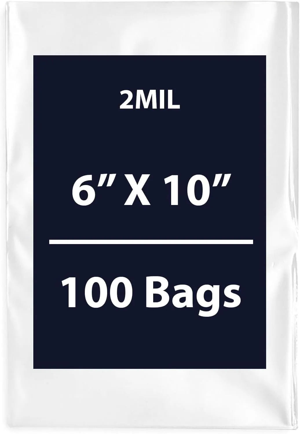 Multiple Sizes Clear Flat Poly Bags, 2Mil 6" X 10" & 100 Bags | Low-Density Polyethylene (LDPE), Flat Open Top Plastic Packaging Packing | Flexible and Durable Plastic Bags