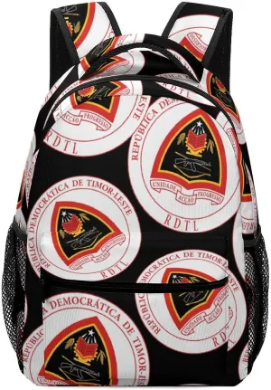 National Emblem of East Timor Classic Basic Backpack Durable Casual Travel Hiking Laptop Adjustable Bag