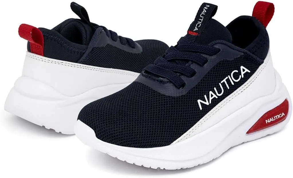 Nautica Kids Athletic Slip-On Sneakers - Comfortable Bungee Running Shoes for Boys and Girls - Stylish and Supportive Footwear for Active Kids (Big Kid/Little Kid/Toddler)