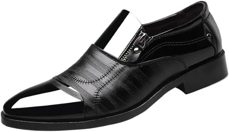 New Business Luxury Oxford Shoes for Men, Breathable Leather Formal Dress Shoes with Rubber Sole, Comfortable Moccasins for Office, Party & Wedding
