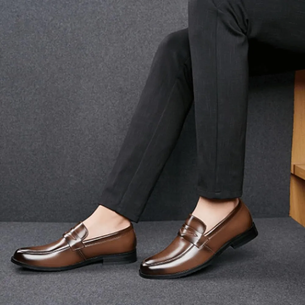 New Men's Oxford Dress Shoes - Slip On Casual Loafers for Men, Fashionable Cow Leather Moccasins, Business & Party Shoes for Gentlemen