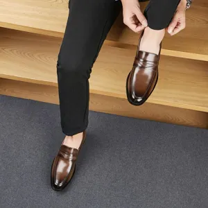 New Men's Oxford Dress Shoes - Slip On Casual Loafers for Men, Fashionable Cow Leather Moccasins, Business & Party Shoes for Gentlemen