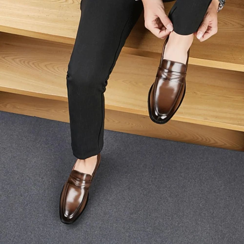 New Men's Oxford Dress Shoes - Slip On Casual Loafers for Men, Fashionable Cow Leather Moccasins, Business & Party Shoes for Gentlemen