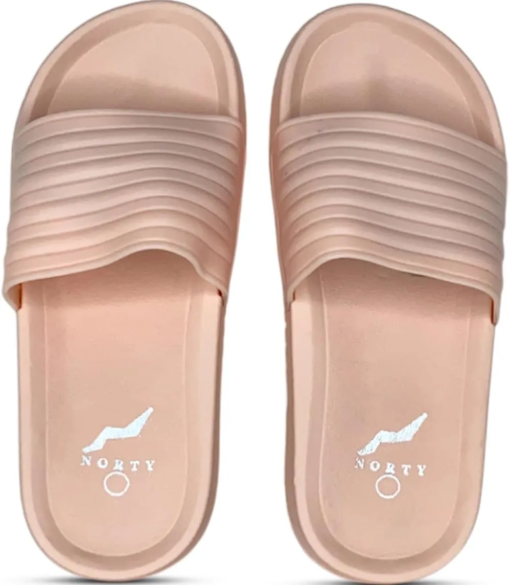 NORTY - Girl's Slide Strap Shower Beach Pool Sandal - 3 Color Combinations - RUNS ONE SIZE SMALL