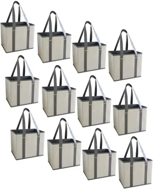 Ocean Tides Shopping Bags; Reinforced, Premium, Stand Up, Heavy Duty, Collapsible Foldable