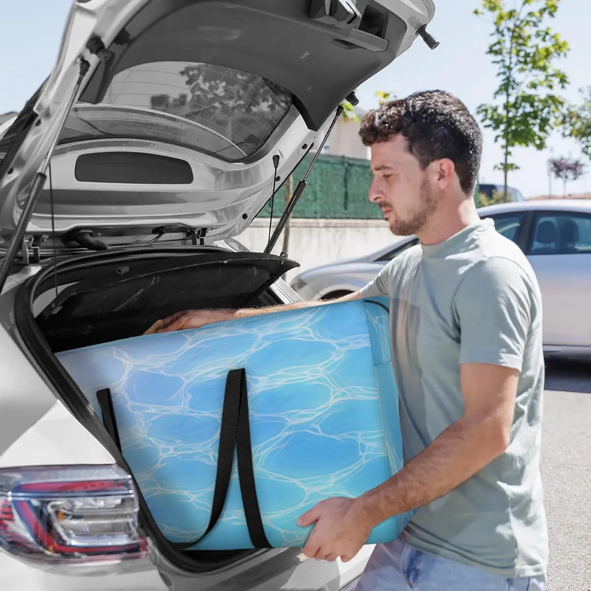 Oversized Moving Bags Geometric Sea Water Waterproof Storage Totes Large Storage Bags for Clothes Packing Bags for Moving Travel & Clothes Storage