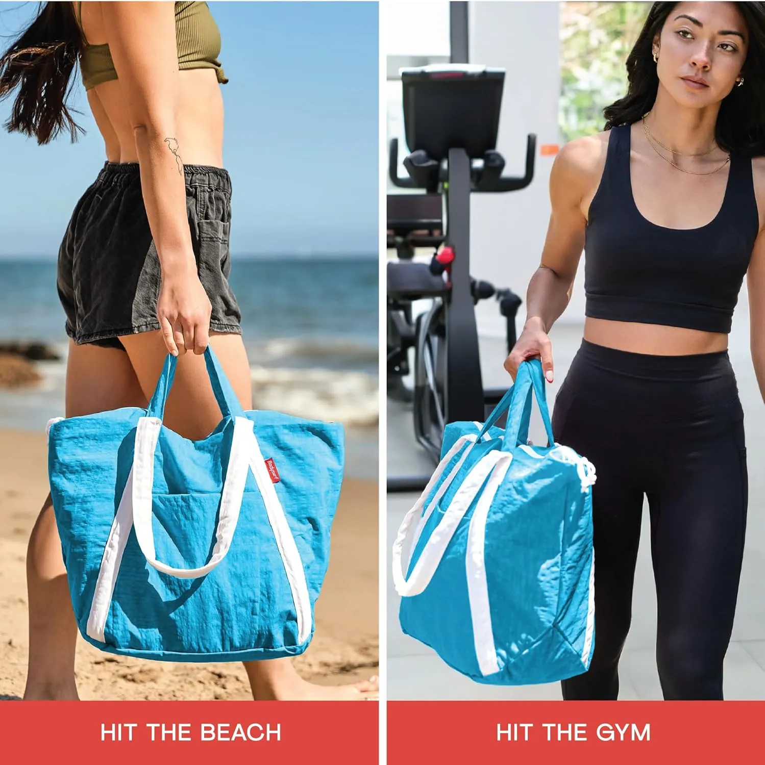 Packable Beach Bag Waterproof Sandproof - Lightweight & Foldable Travel Tote for Summer, Pool, Boat, Vacation, Gym
