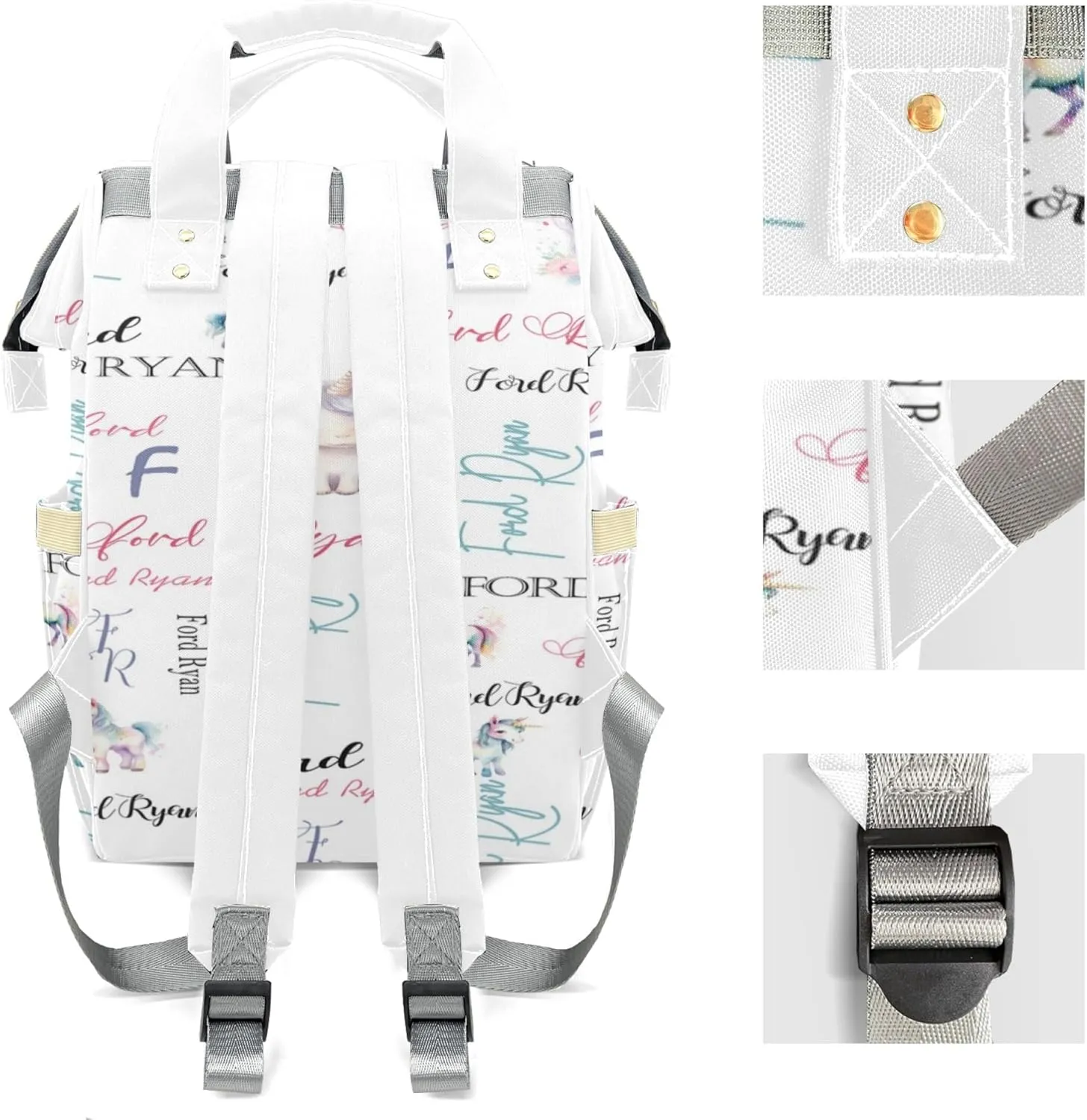 Personalized Diaper Backpack with Name, Custom Horse Baby Backpack Diaper Bag, Boy Girl Multifunctional Mommy Bag