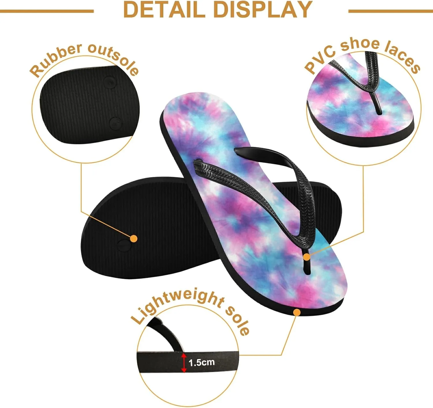 Poeticcity Flip Sandal Men Women Flip Flops for Hotel Spa Home Slippers Bedroom Travel S-XXL