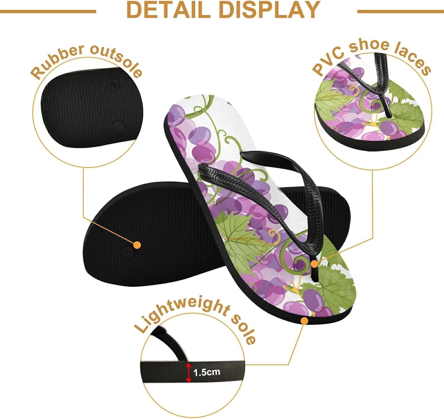 Poeticcity Flip Sandal Men Women Flip Flops for Hotel Spa Home Slippers Bedroom Travel S-XXL