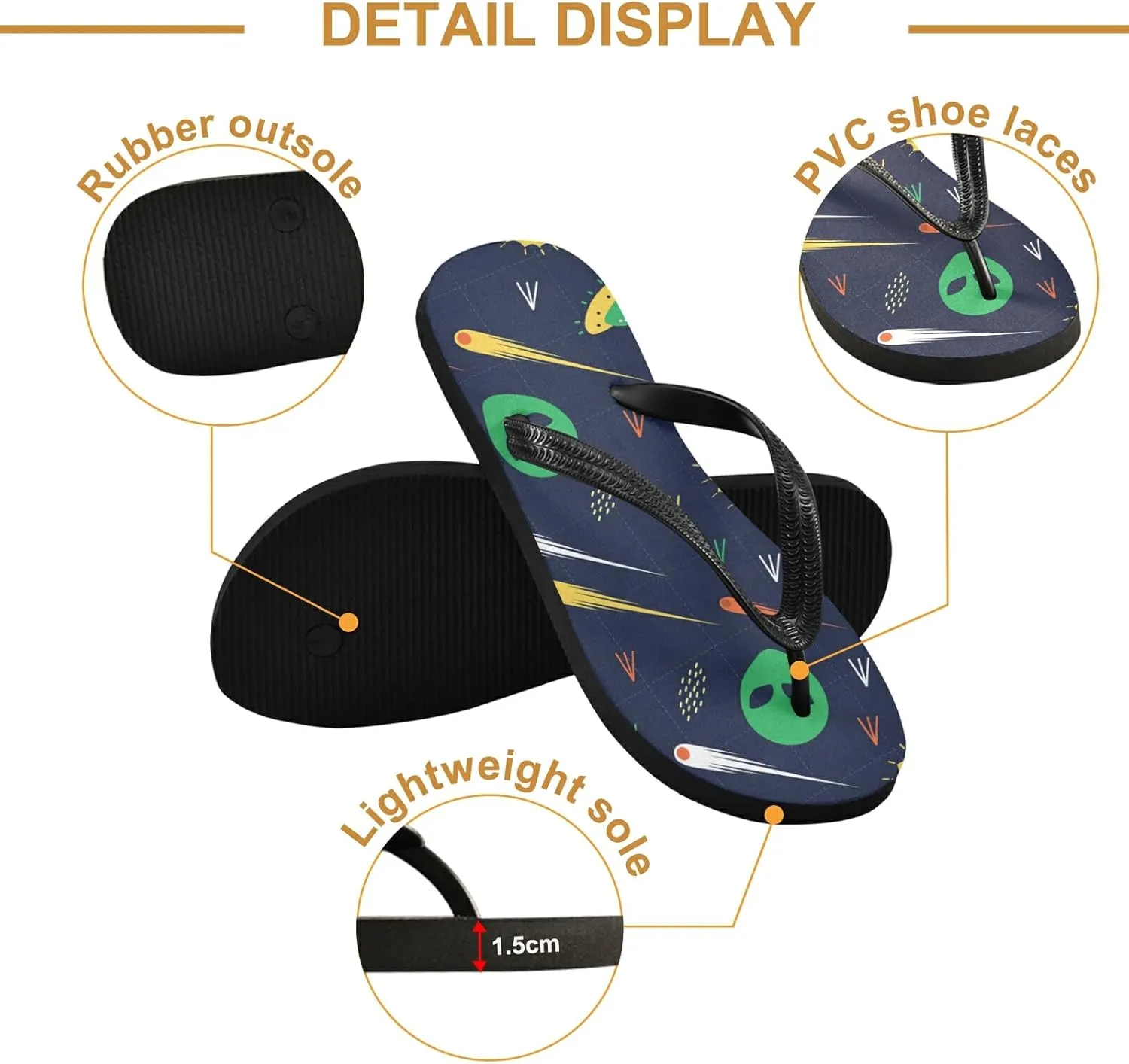 Poeticcity Flip Sandal Men Women Flip Flops for Hotel Spa Home Slippers Bedroom Travel S-XXL